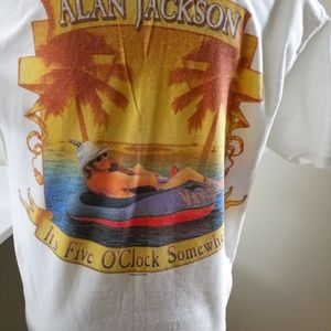Alan Jackson 2004 It's 5 o'clock somewhere tour shirt Adult Medium white